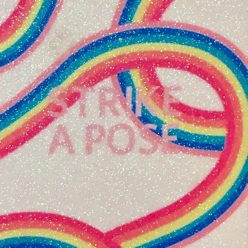 New Rainbow Glitter “Strike A Pose” Notebook Journal